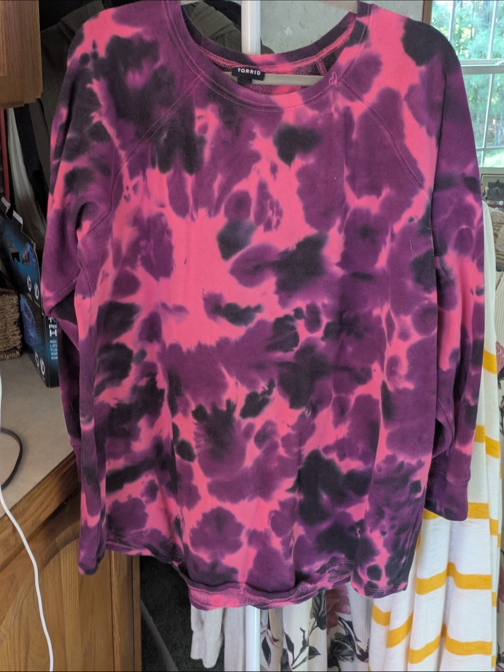 Torrid Pink & Black Tie-Dye Sweatshirt